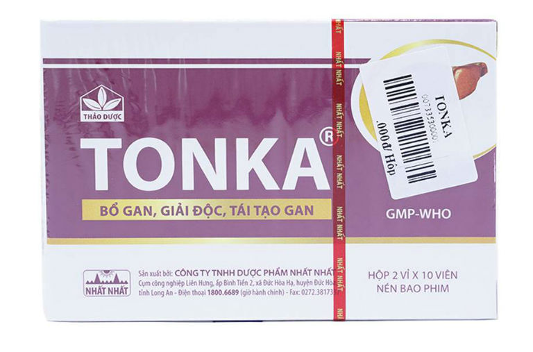 Thuốc Tonka là thuốc điều trị viêm gan, suy giảm chức năng gan, do công ty Nhất Nhất bào chế.