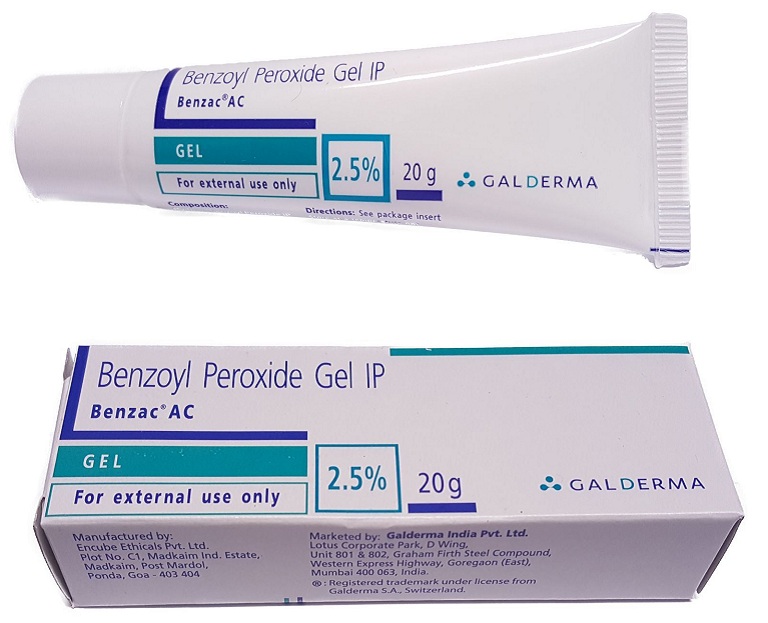 Thuốc Benzoyl peroxide sử dụng bôi ngoài da, giúp giảm sưng viêm do mụn gây ra