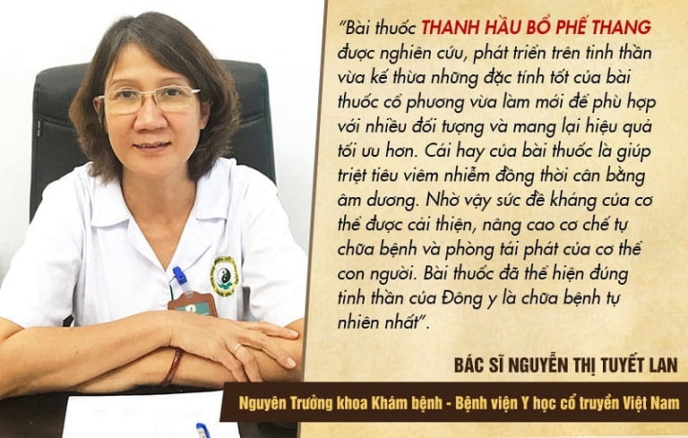 Bác sĩ Tuyết Lan nhận xét về cơ chế điều trị tự nhiên của bài thuốc Thanh hầu bổ phế thang 
