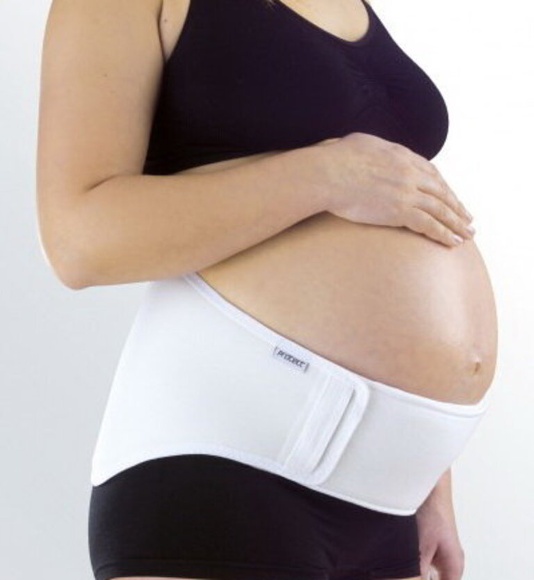 Dùng đai nịt bụng chuyên dụng cũng là một trong những cách an toàn giảm đau cột sống cho phụ nữ đang mang thai.