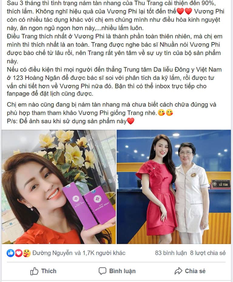 Diễn viên Lương Thu Trang chia sẻ về hành trình sử dụng Vương Phi trên trang cá nhân