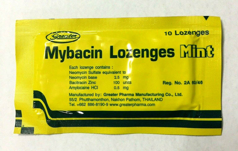 Mybacin là thuốc ngậm trị viêm họng thuộc nhóm kháng nấm