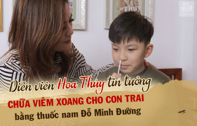DV Hoa Thúy tin tưởng cho con trai chữa viêm xoang tại Đỗ Minh Đường