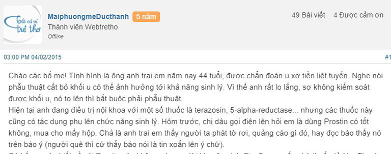 Chia sẻ của tài khoản "MaiphuongmeDucthanh" trên diễn đàn Webtretho