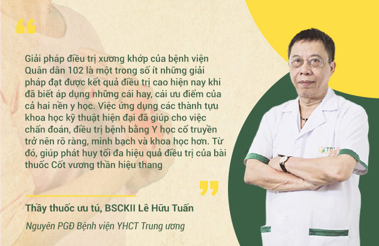 Bác sĩ Lê Hữu Tuấn nhận định về giải pháp Xương khớp Quân dân 102