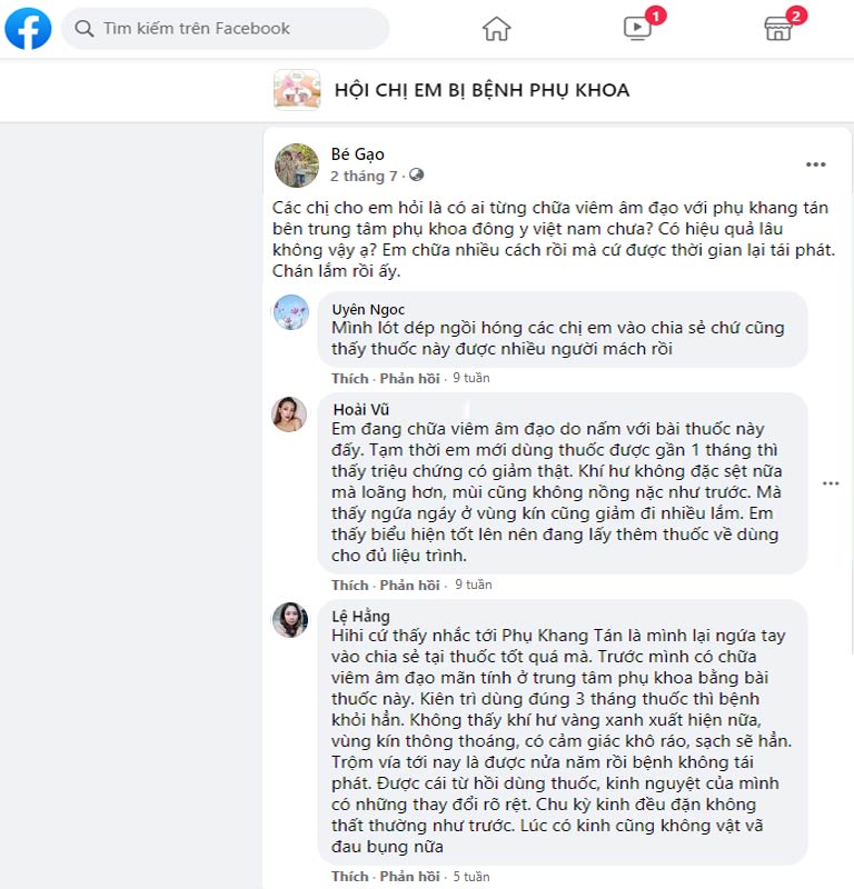 Trong các hội nhóm của chị em trên Facebook, Phụ Khang Tán nhận được nhiều lời khen