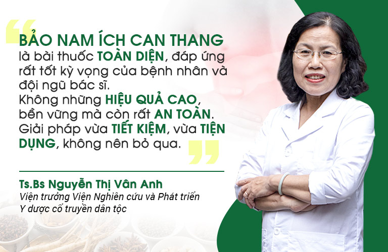 TS.BS Nguyễn Thị Vân Anh đưa ra nhận xét về cơ chế tác động của Bảo nam Ích can thang