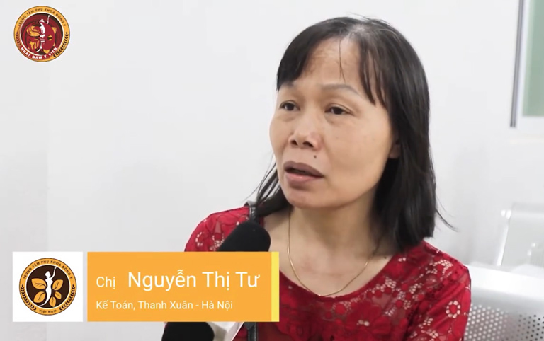 Chị Nguyễn Thị Tư vô cùng hài lòng với phác đồ điều trị bệnh phụ khoa được Bác sĩ Lê Phương kê đơn
